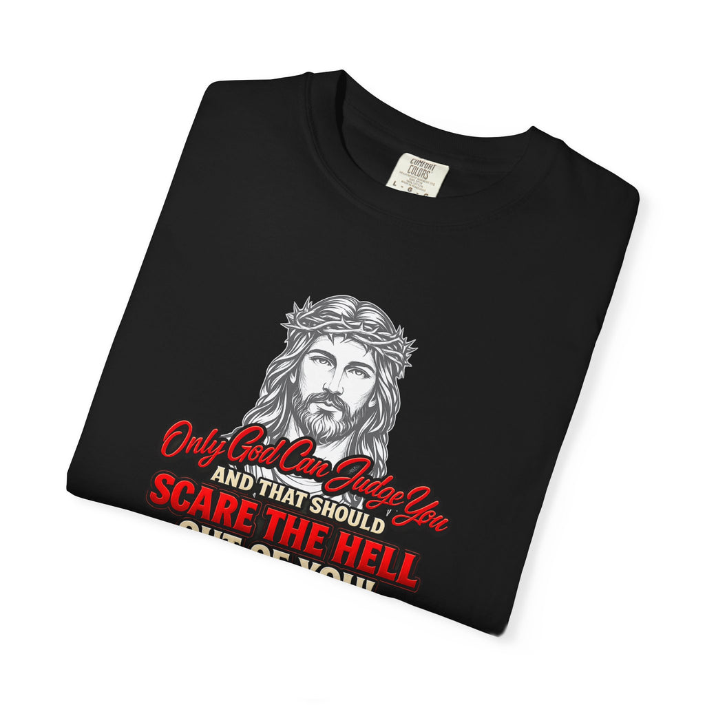 Religious Graphic T-Shirt — "Only God Can Judge You" (Full Armor of God)