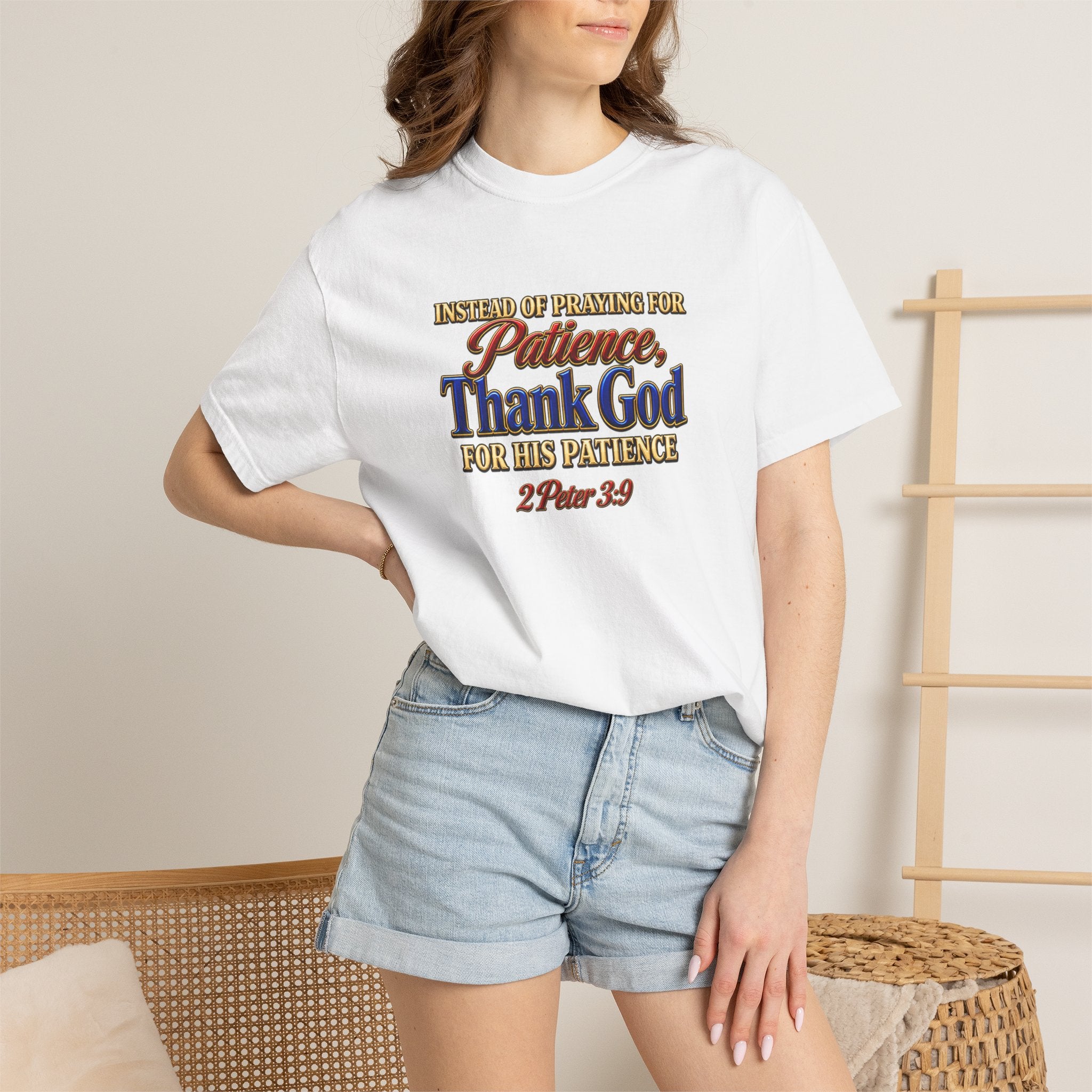 Patience Thank God T-Shirt — Christian Faith Scripture Tee (2 Peter 3:9)