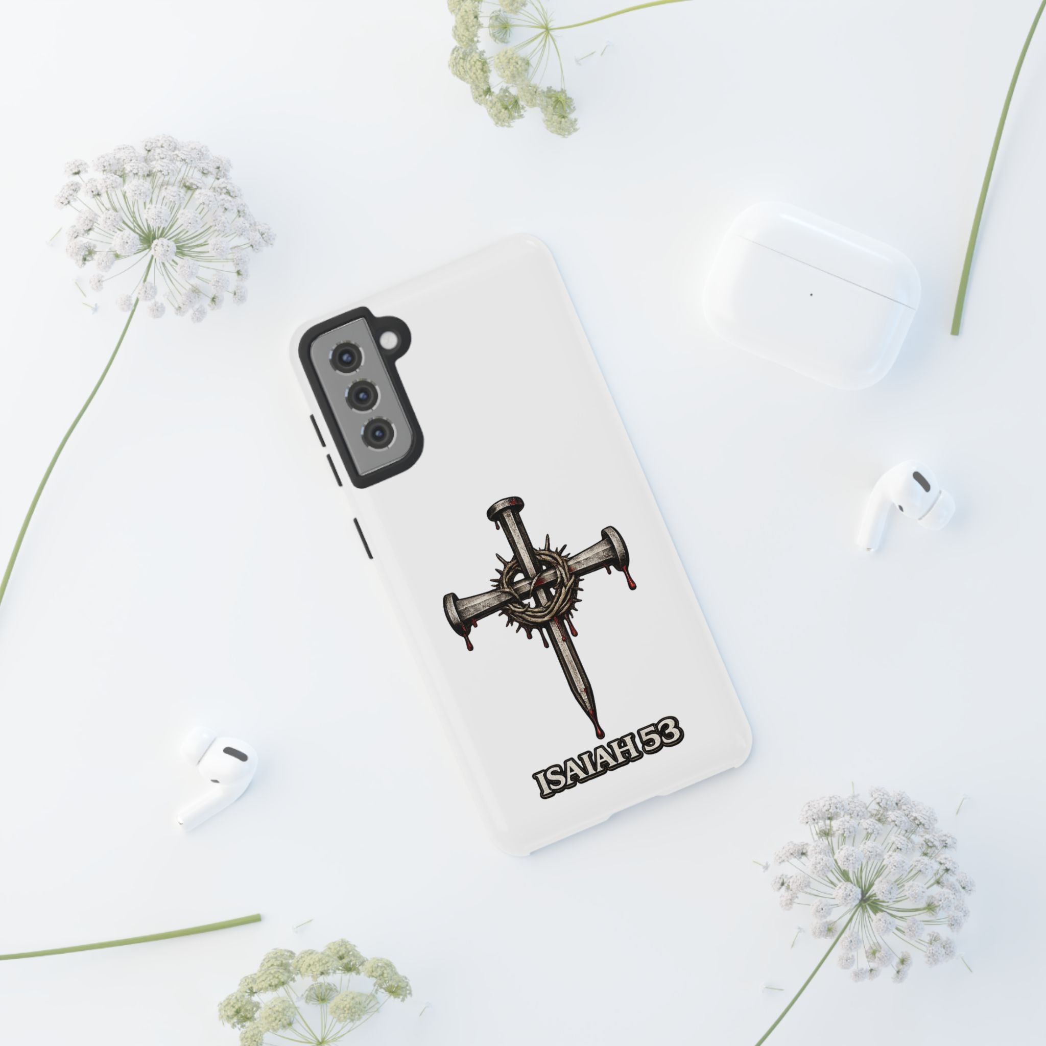 Isaiah 53 Cross Phone Case – Christian Faith Tough Phone Cover