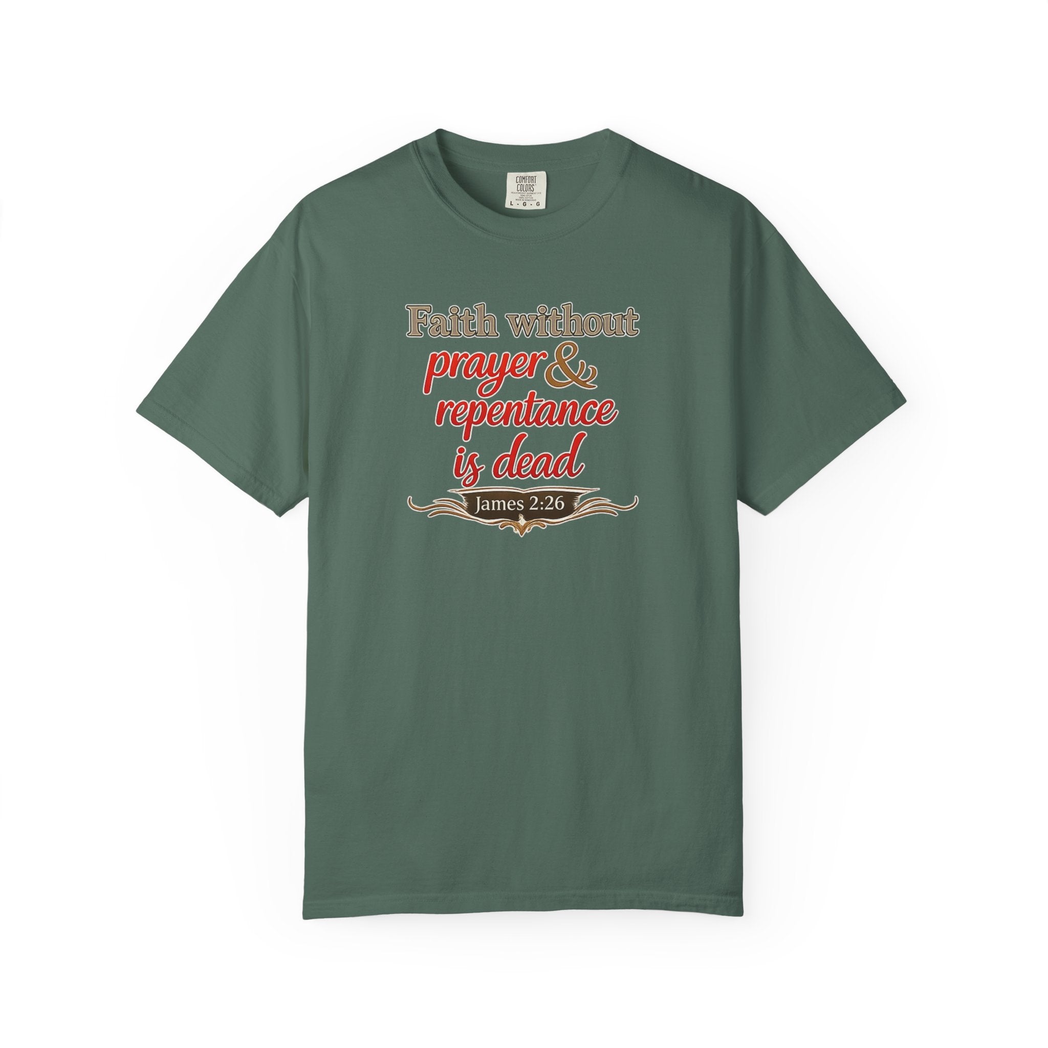 Prayer & Repentance T-Shirt — James 5:16 Inspirational Christian Tee
