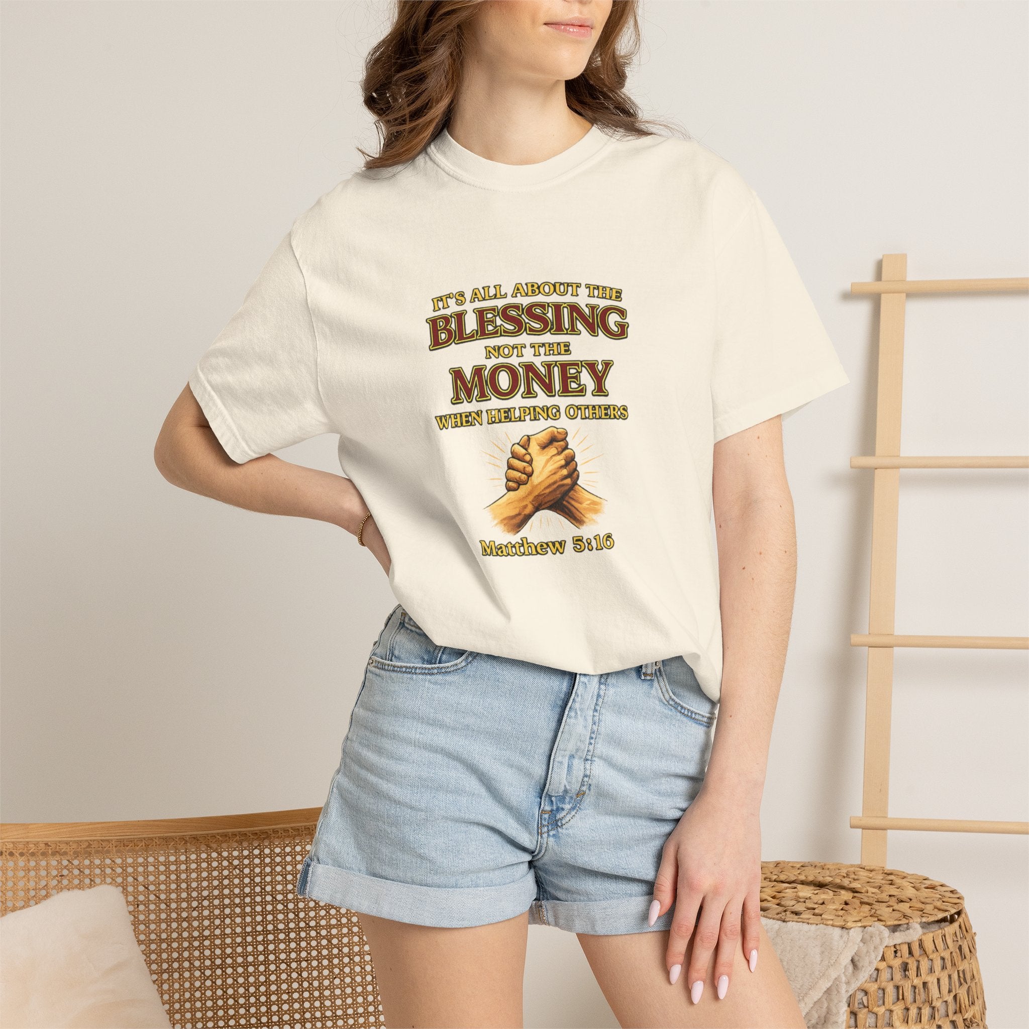 Blessing Not Money T-Shirt — Matthew 6:19 Christian Prayer Tee