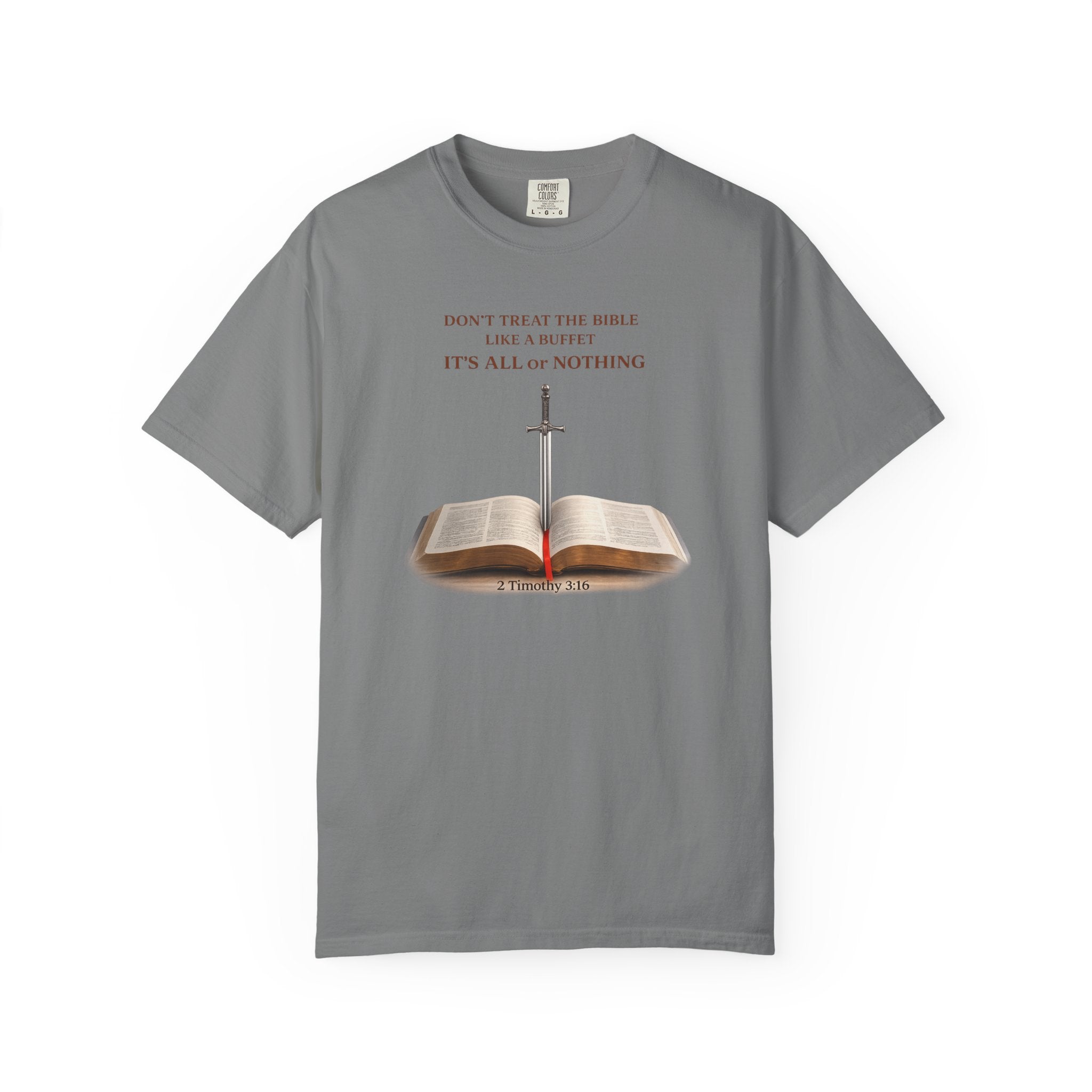 Bible & Sword T‑Shirt — Faith, Justice & Courage Christian Tee