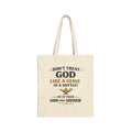 Religious Tote Bag - "Don't Treat God Like a Genie in a Bottle" Canvas Christian Tote