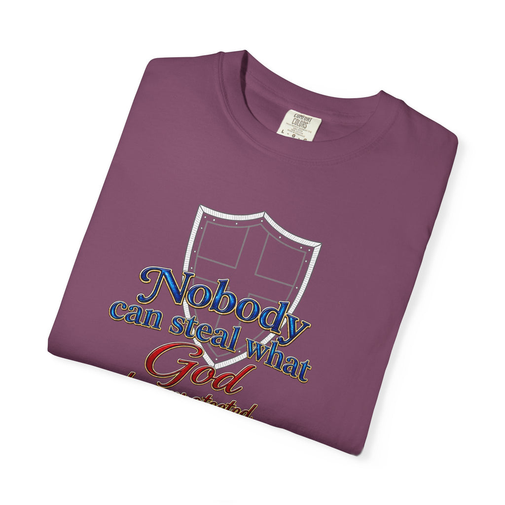 Faith Shield T‑Shirt — "Nobody Can Steal What God Has Protected" Christian Tee