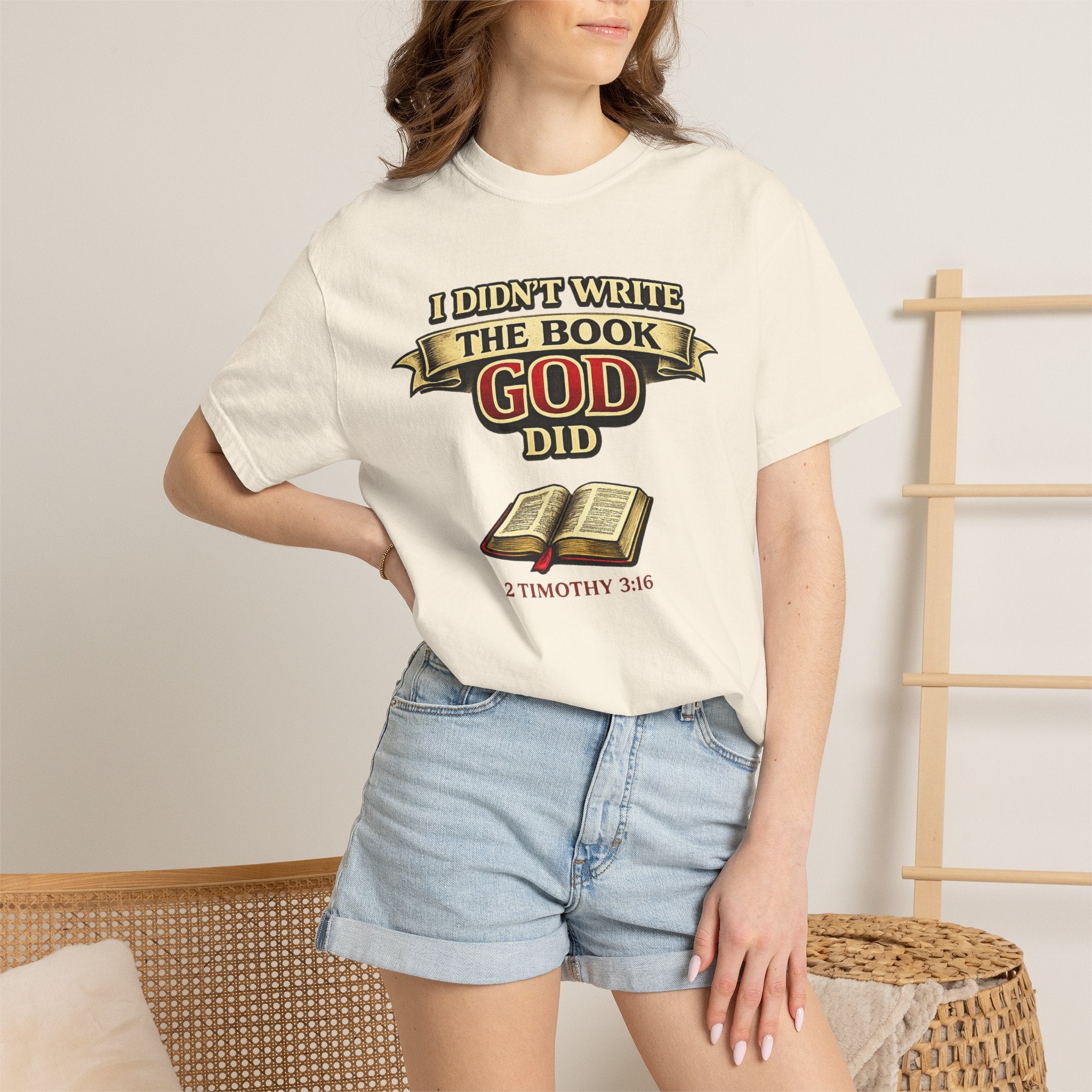 Christian T-Shirt — "I Didn't Write the Book, God Did" (2 Timothy 3:16)