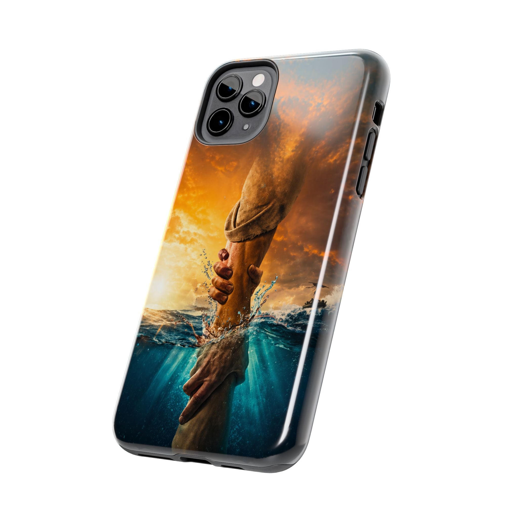 Phone Case — 'He Will Lift You' Inspirational Rescue Design