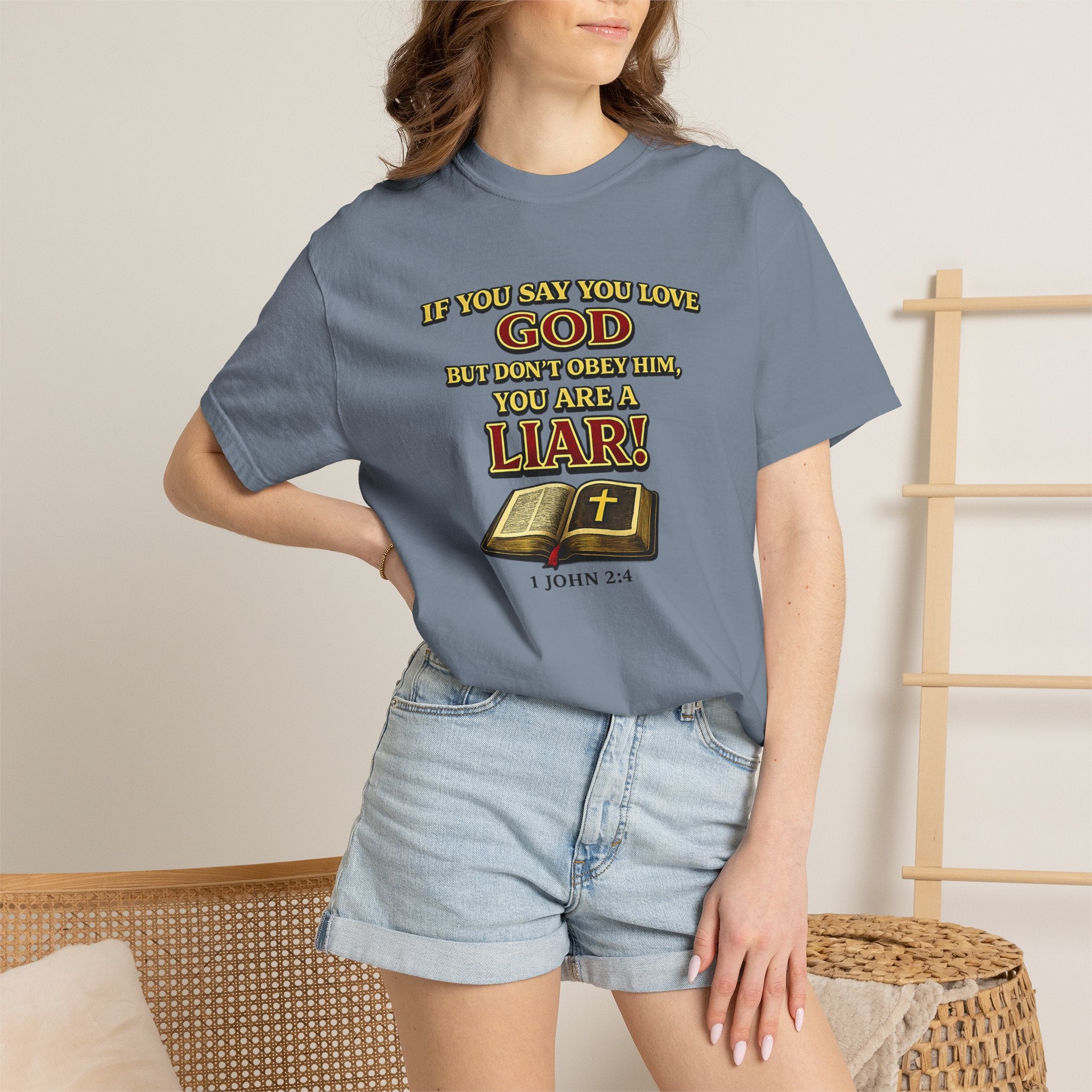 Christian T-Shirt "If You Say You Love God" Bible Verse Tee