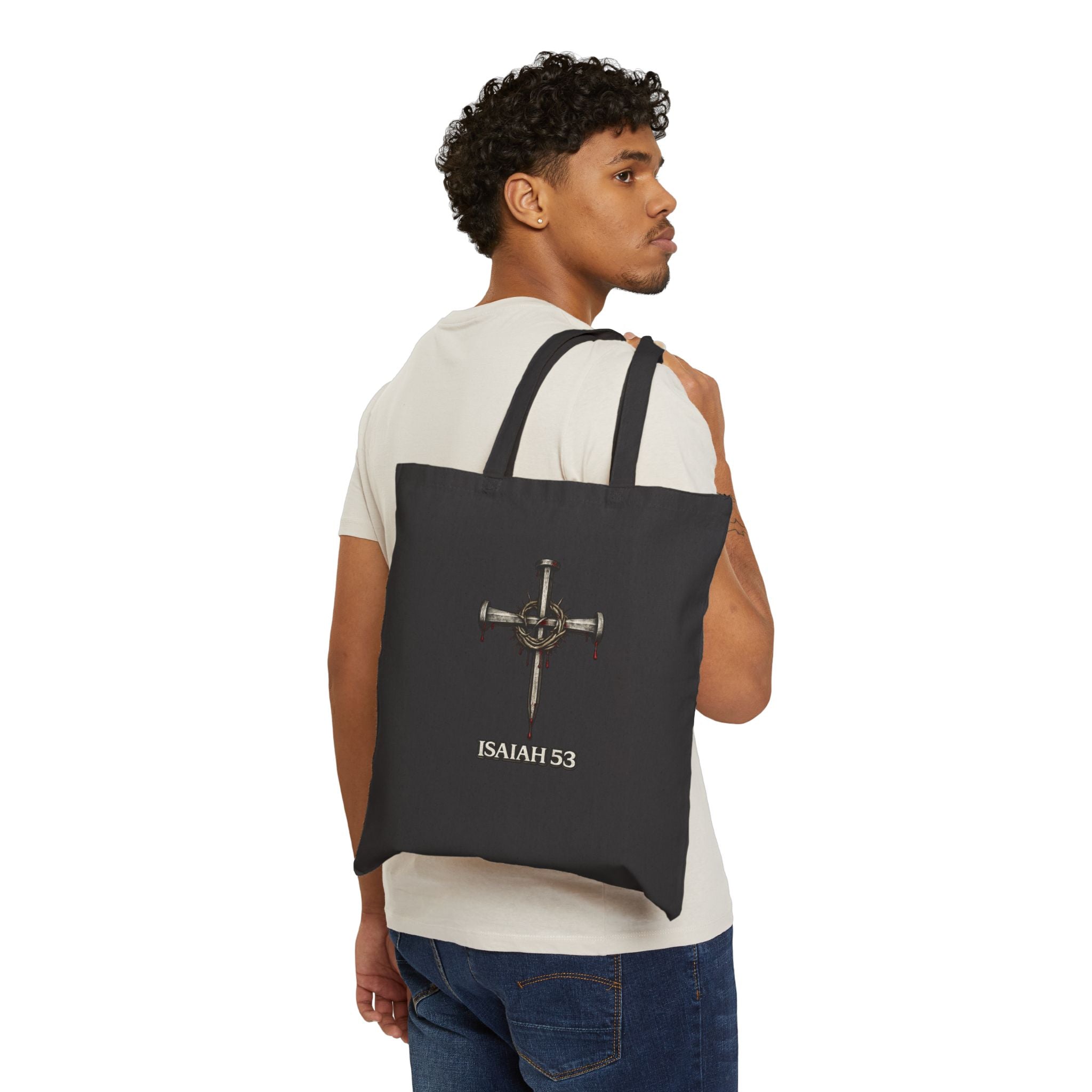 Faith Shield Tote — "Full Armor" Isaiah 53 Canvas Tote Bag