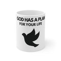 Christian Coffee Mug — "God Has a Plan for Your Life" with Dove Design