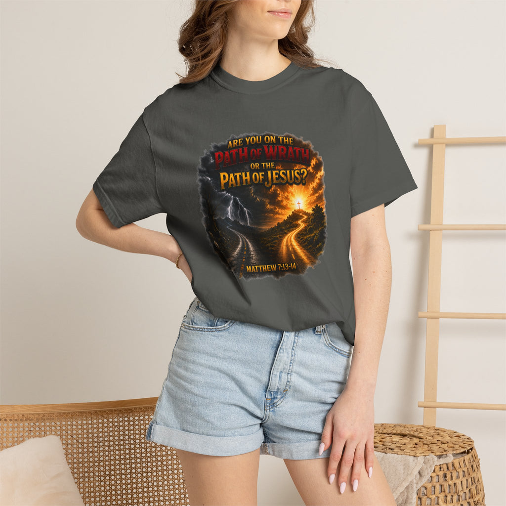 Christian Faith T-Shirt — "Path of Jesus" Matthew 7:13-14 Inspirational Tee
