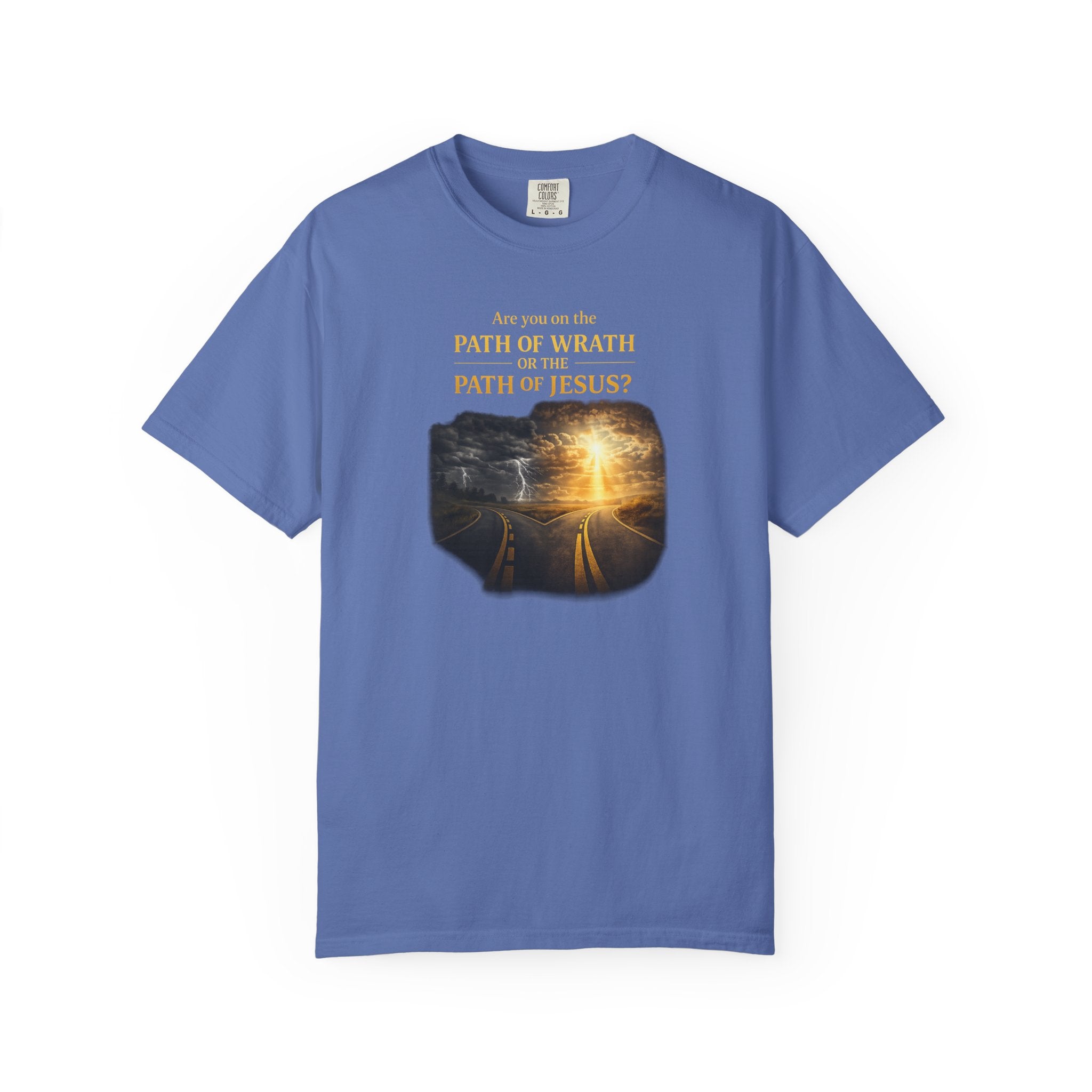 Christian Graphic T-Shirt — "Path of Wrath or Path of Jesus?" Inspirational Faith Tee