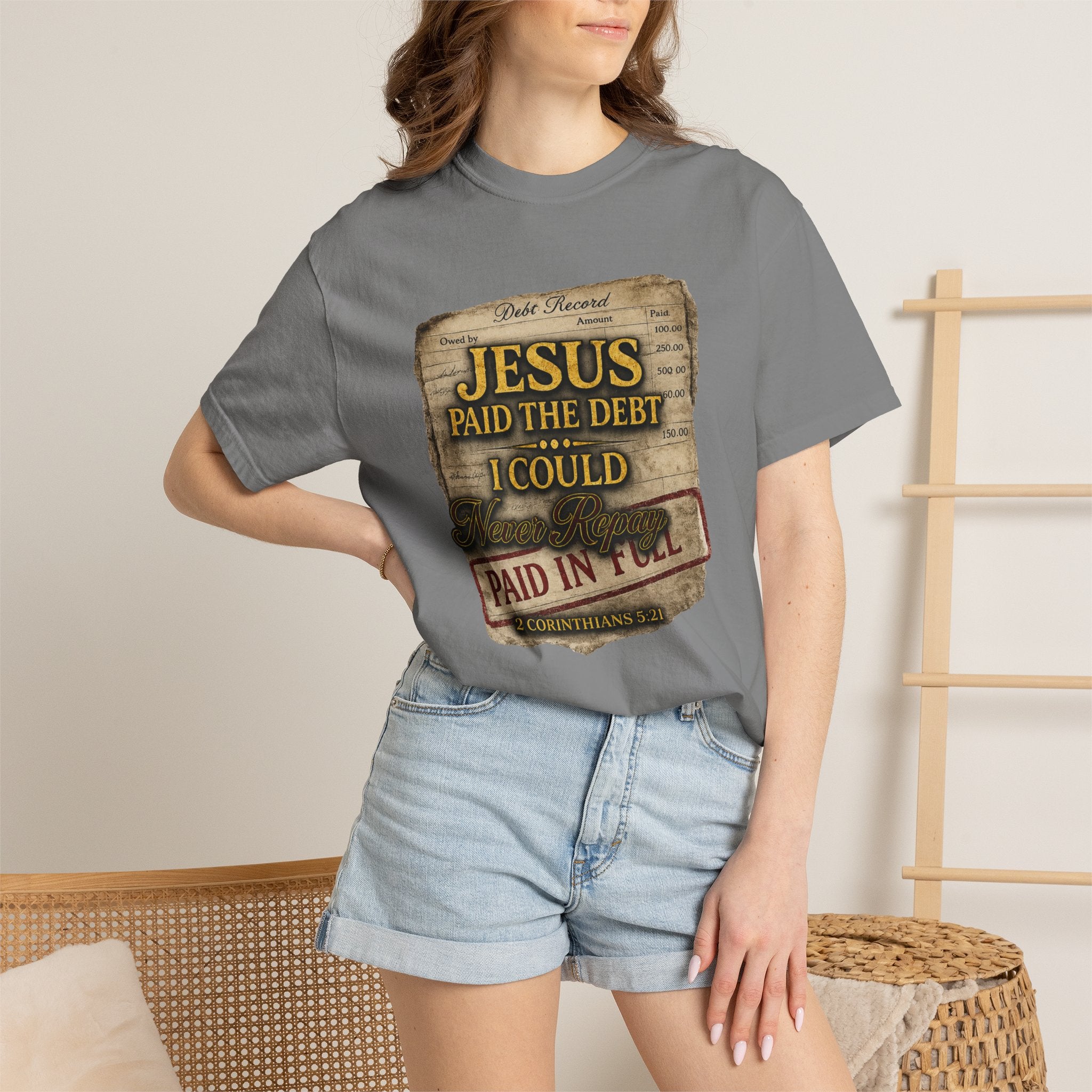 Christian T-Shirt — "Jesus Paid the Debt I Couldn’t" Faith Tee (Paid in Full)