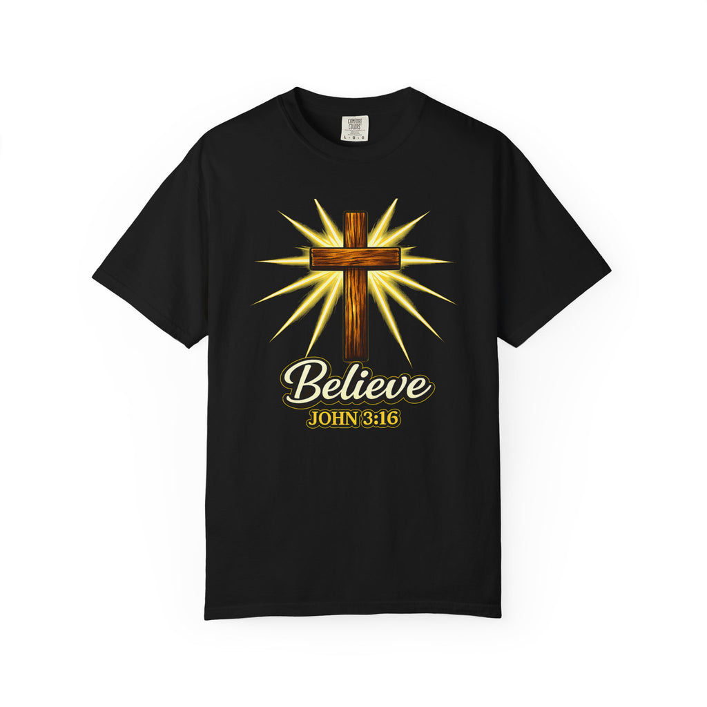 Believe John 3:16 Cross T‑Shirt