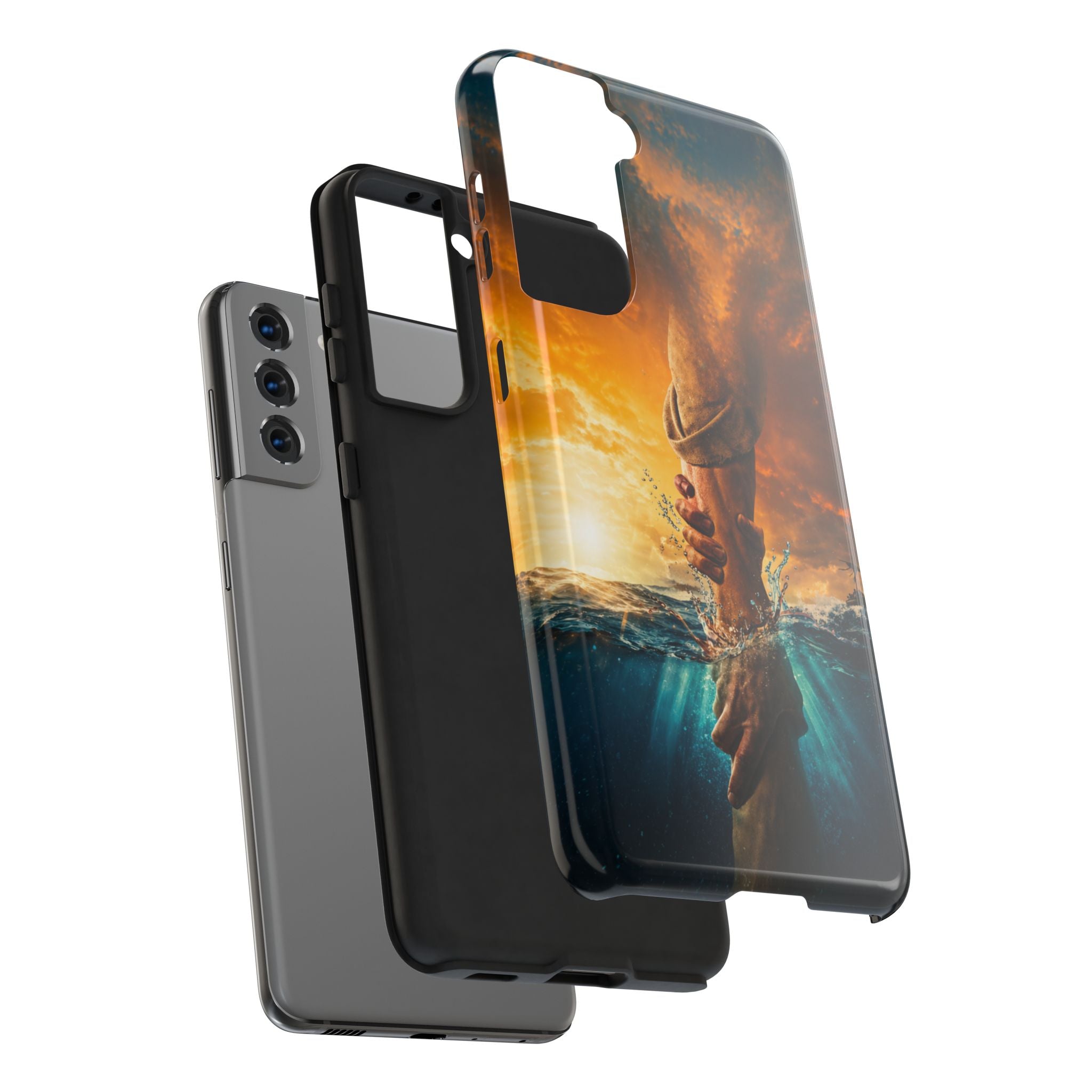 Phone Case — 'He Will Lift You' Inspirational Rescue Design