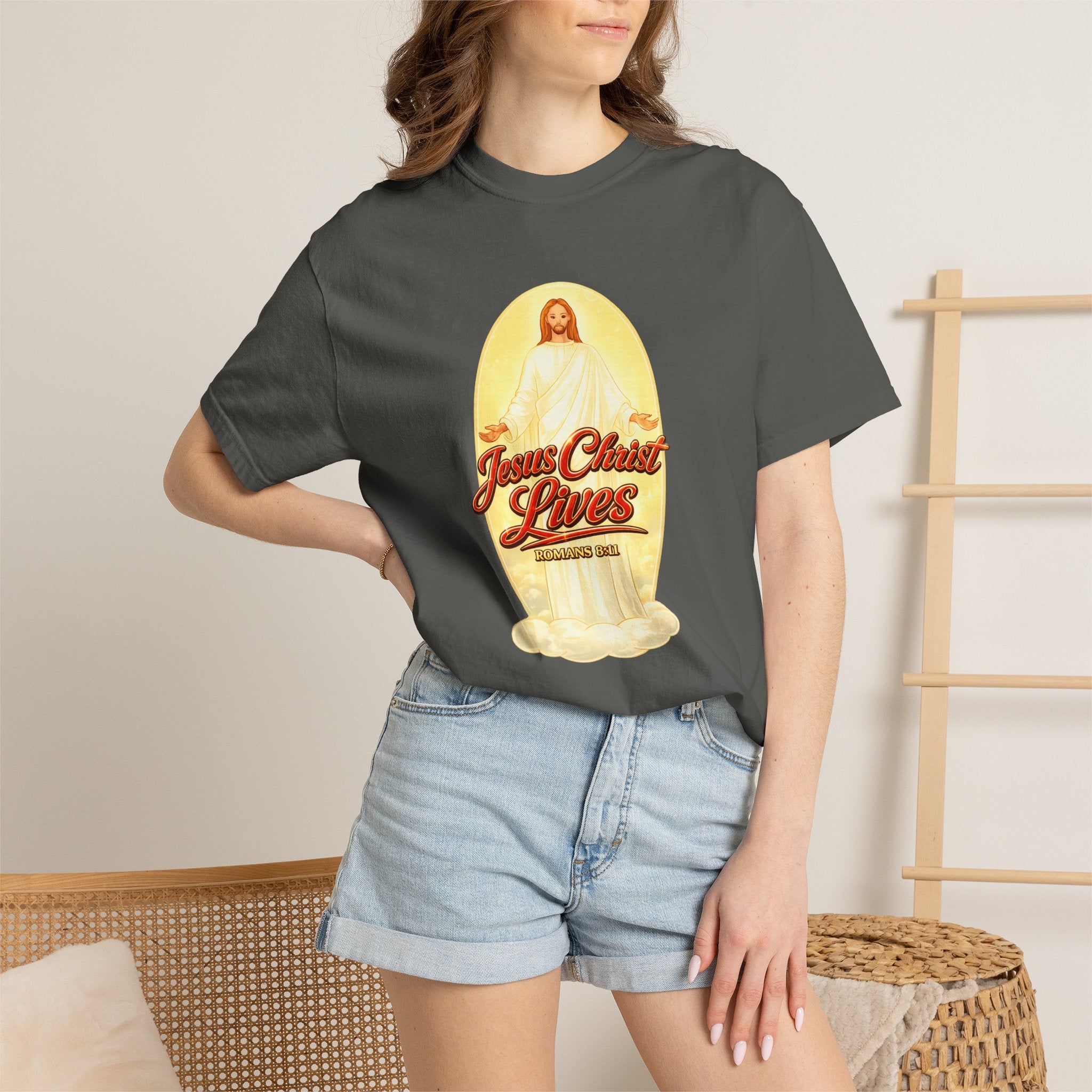 Jesus Christ Lives T-Shirt — Faith Graphic Tee with ‘Full Armor of God’ Back