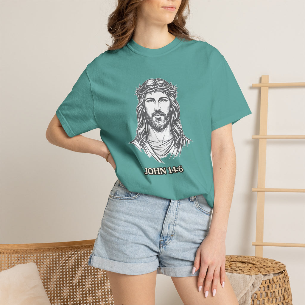 Jesus Portrait T-Shirt — John 14:6 Faith Tee
