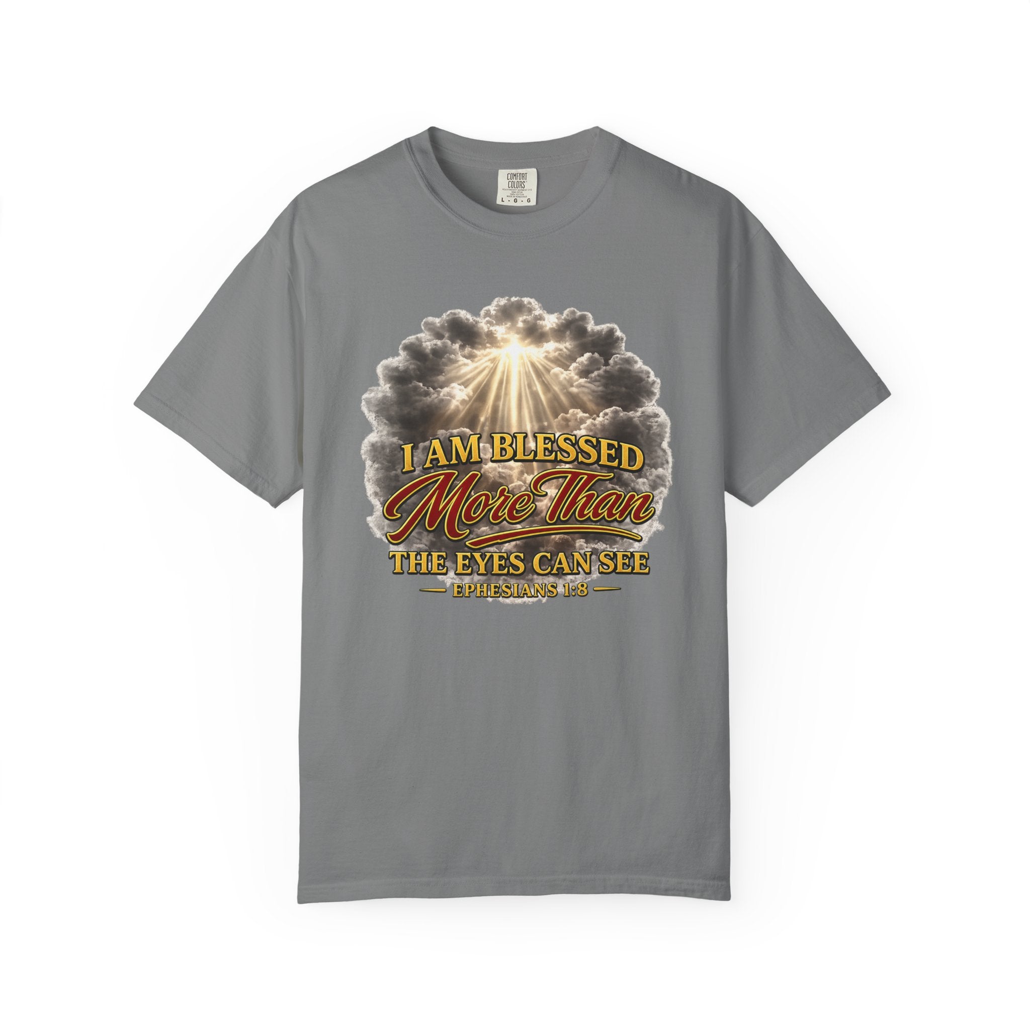 Blessed Beyond Sight T-Shirt — "I Am Blessed More Than The Eyes Can See" Christian Faith Tee