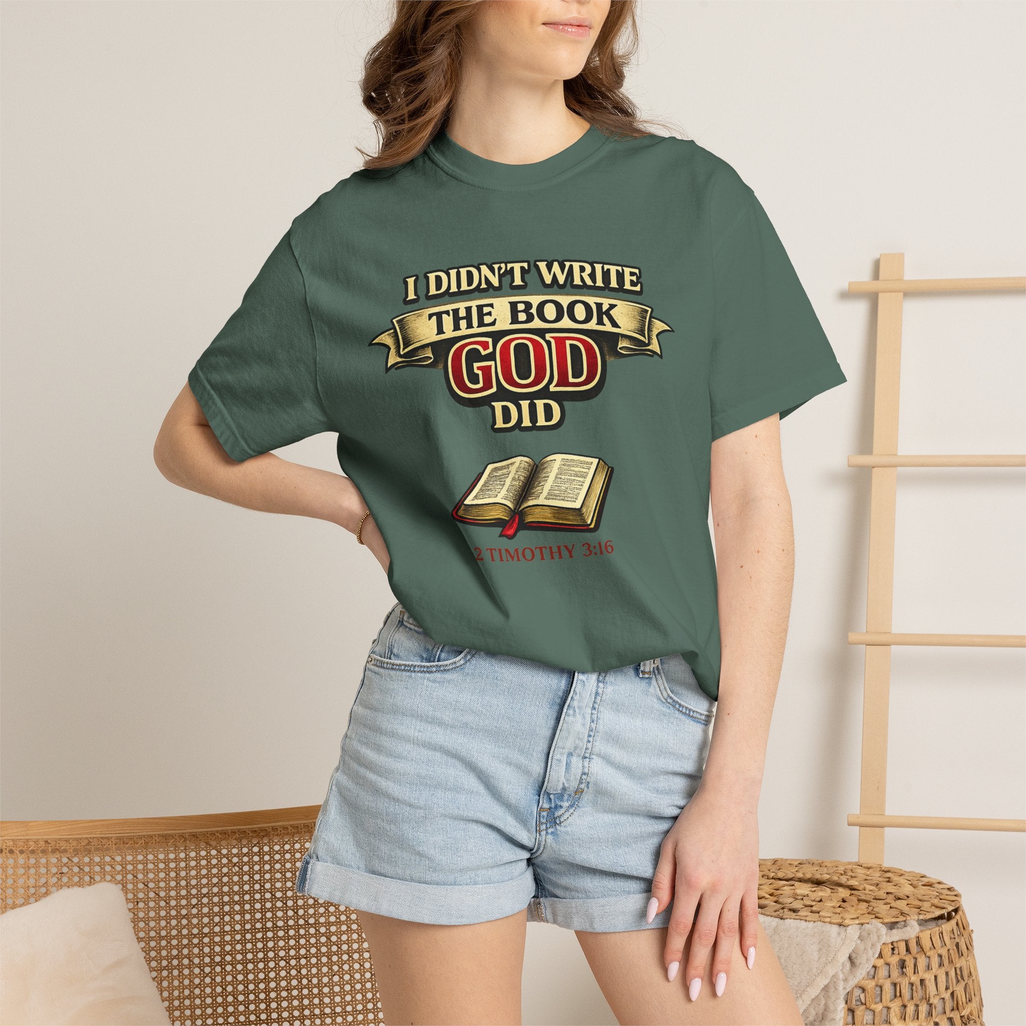 Christian T-Shirt — "I Didn't Write the Book, God Did" (2 Timothy 3:16)