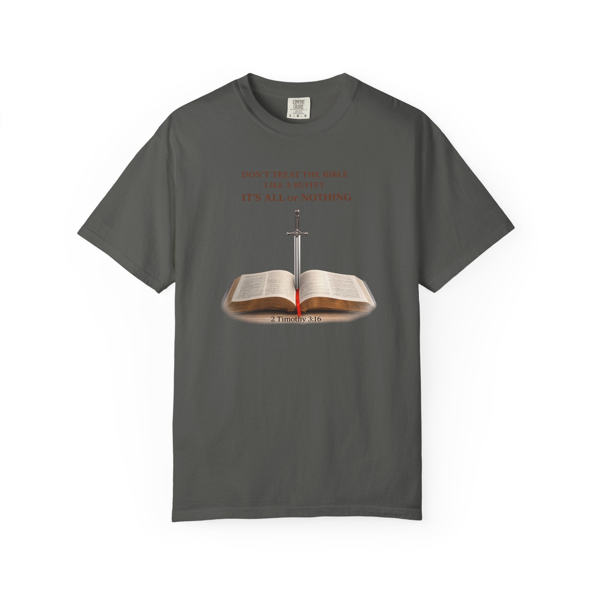 Bible & Sword T‑Shirt — Faith, Justice & Courage Christian Tee