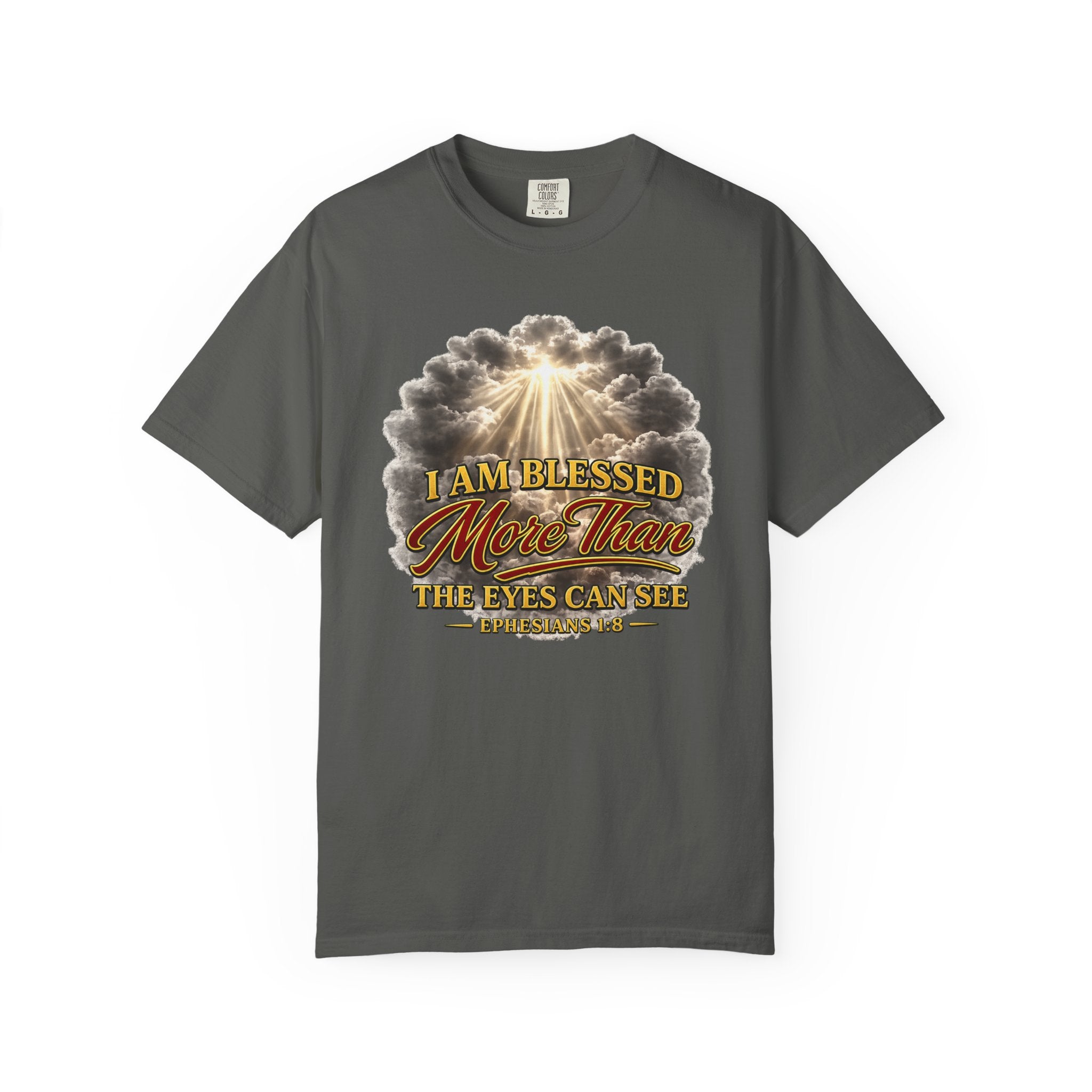 Blessed Beyond Sight T-Shirt — "I Am Blessed More Than The Eyes Can See" Christian Faith Tee